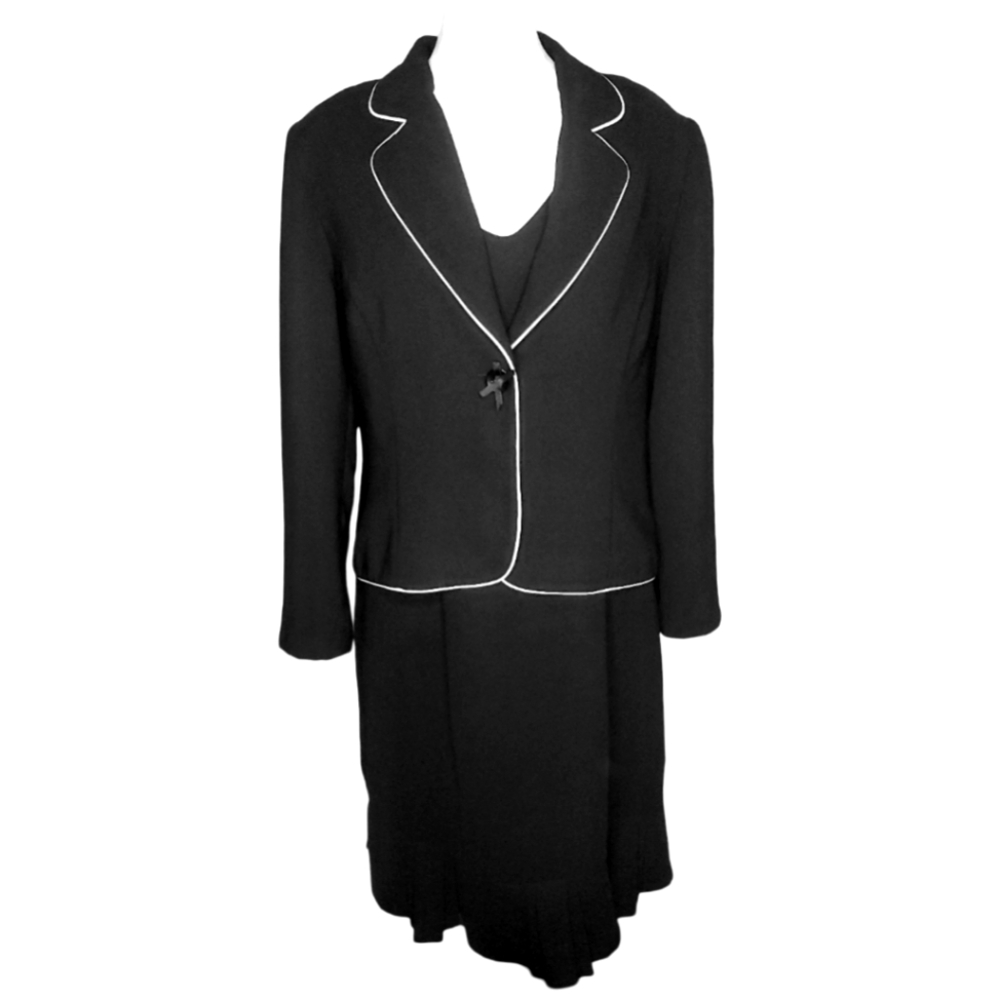 Danny & Nicole Black & White 2 Piece Blazer & Dress Set
